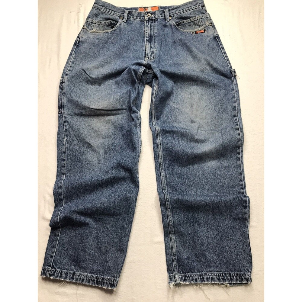 90s PEPE Spanner Baggy Jeans Men 36x32 Carpenter Wide Leg Skater Distress XS2000